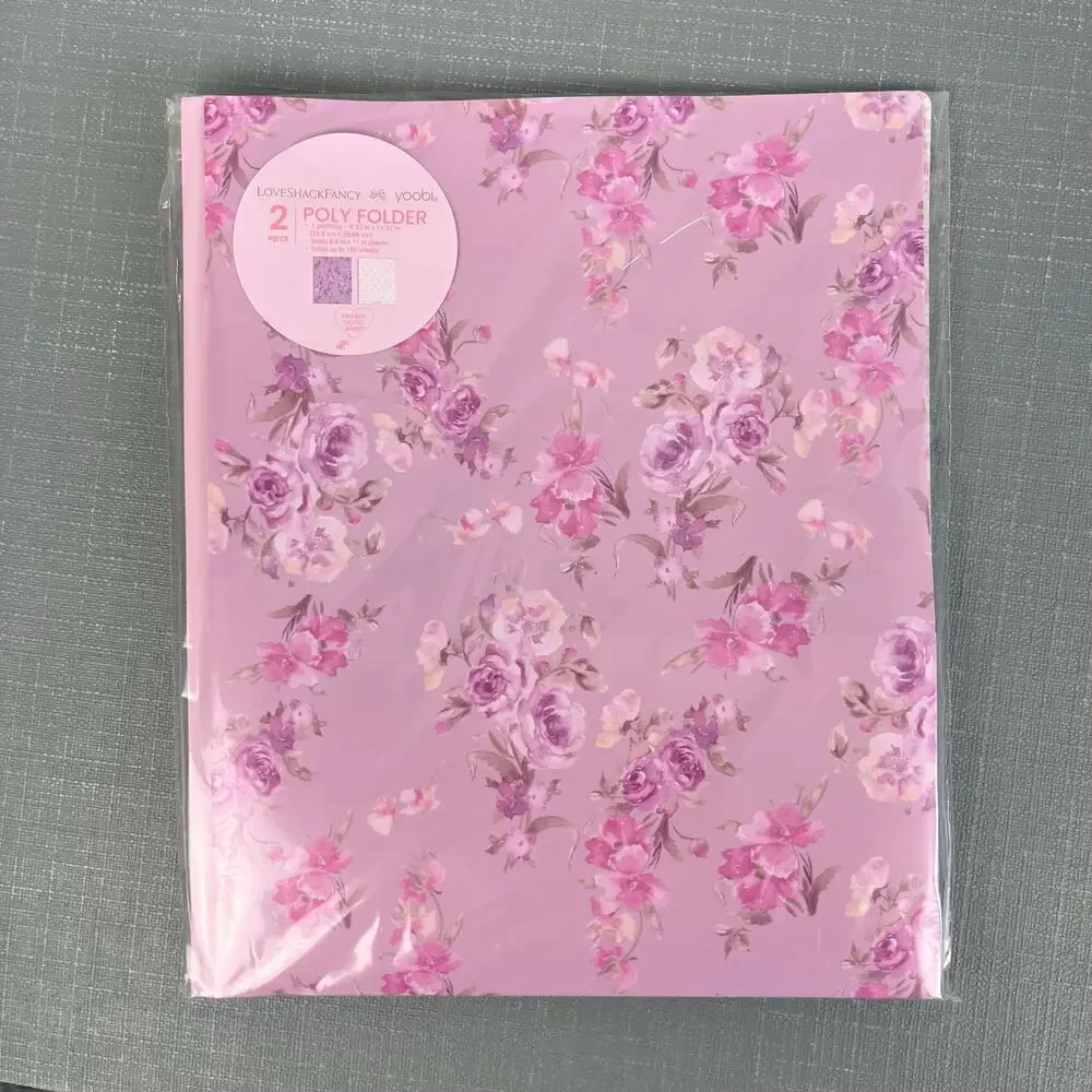 LoveShackFancy x Target Yoobi Happy Thoughts & Coquette Bow 2 Pack Folders